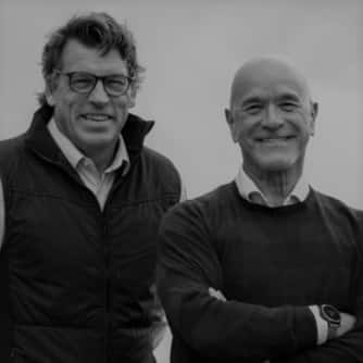 Johan Olav Koss og Espen Ramsbacher kvadrat svartkvitt